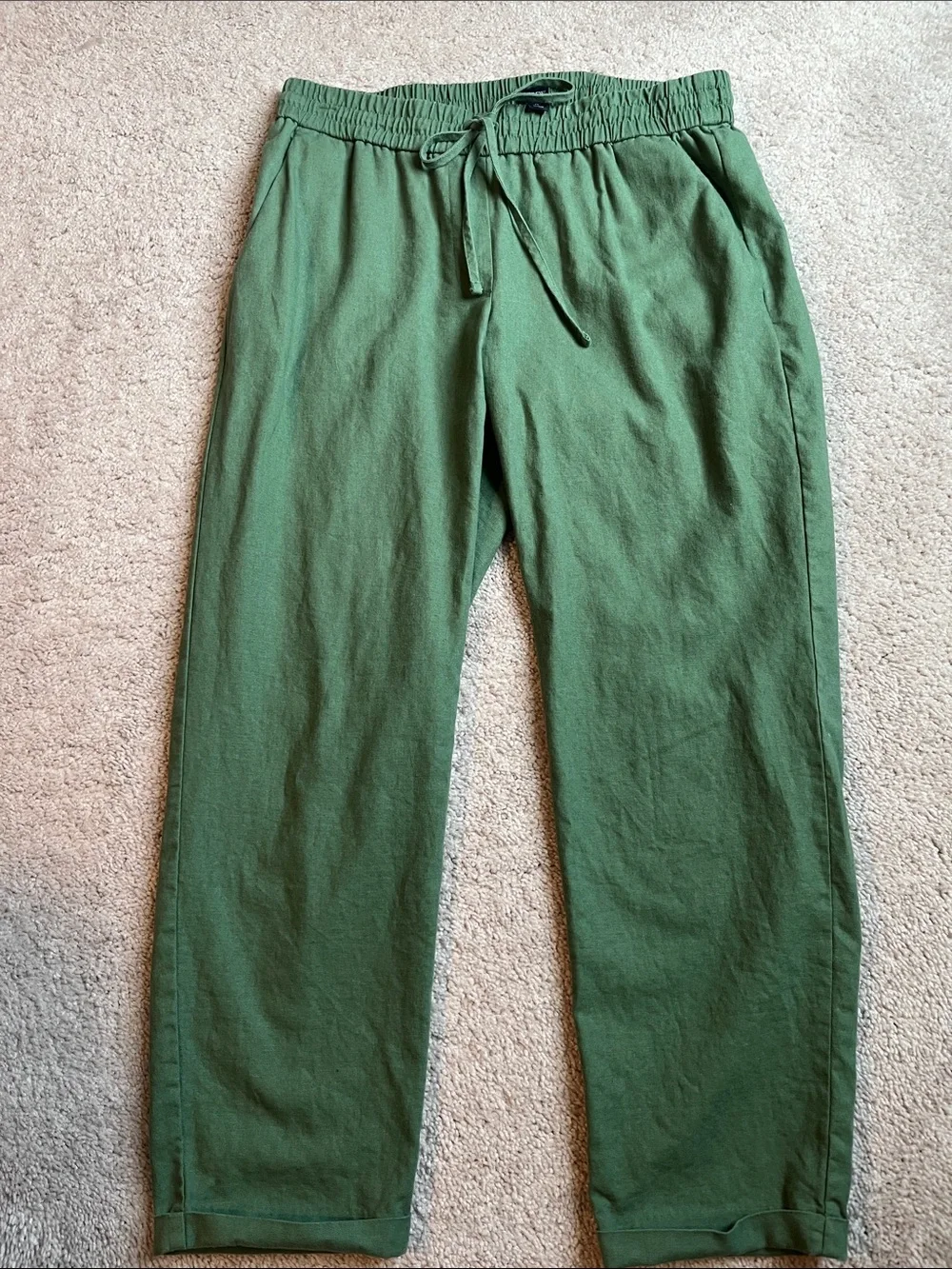 J. Crew Olive Green Drawstring Cropped Pants